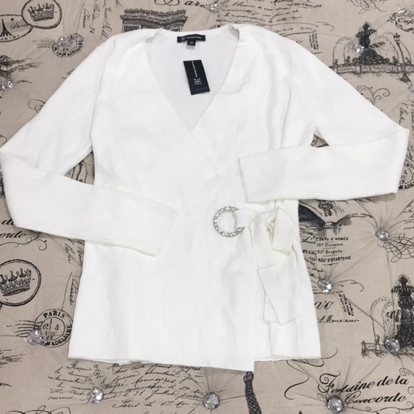 Inc Embellished-Grommet Wrap Sweater - Picture 3 of 3